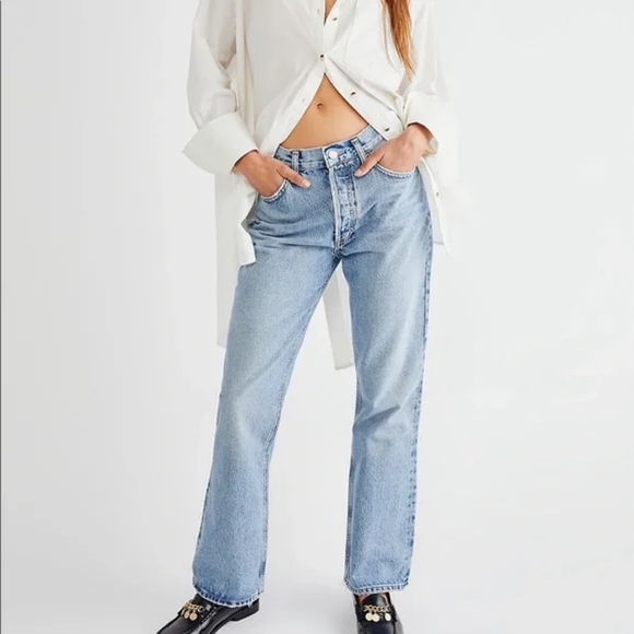 Agolde Denim - Agolde Relaxed Boot Mid Rise Jeans in Wireless